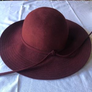 Floppy wool hat Maroon